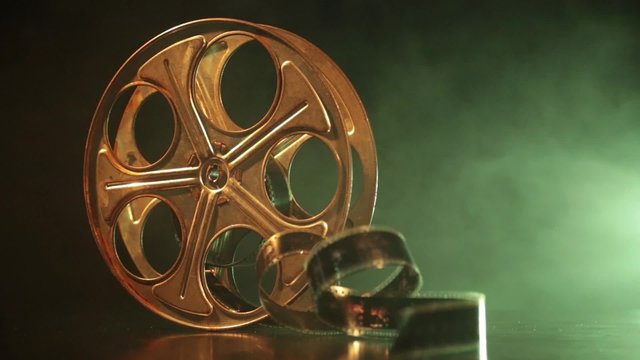 Reel of film with smoke and backlight