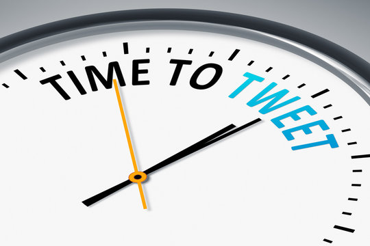 clock with text time to tweet