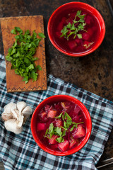 Traditional Romanian sour vegetable soup - borsch