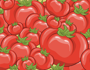 Red tomatoes background. Vector