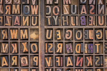 wood type printing blocks background