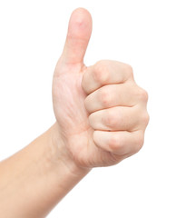hand on a white background