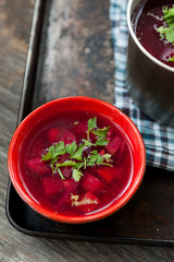 Traditional Romanian sour vegetable soup - borsch