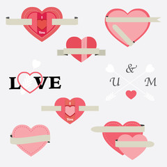 valentine heart label badges
