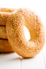 tasty bagel with sesame seed