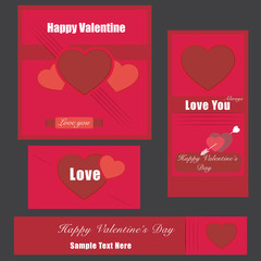 valentine red banners pack