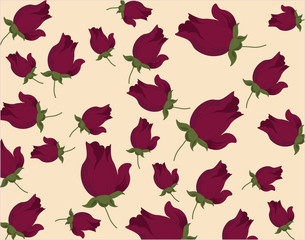 Roses pattern background. Vector