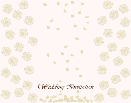 Vintage Invitation with floral ornaments in creme color. Vector