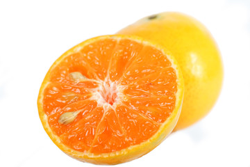 orange fruit isolated on white background.