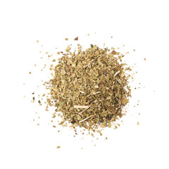 Pile of dry mate tea isolated