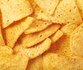 Surface covered with tortilla chips