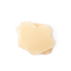 Parmesan cheese flakes isolated