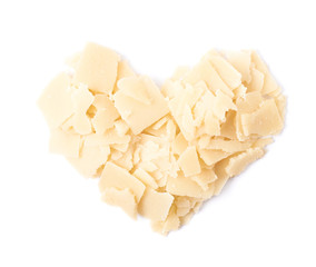 Heart made of parmesan flakes