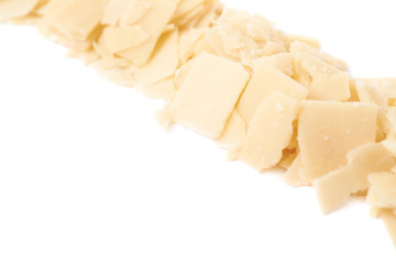 Line of parmesan cheese flakes