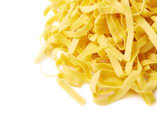 Pile of fettuccine ribbon pasta