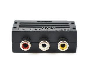 Male SCART AV adaptor isolated