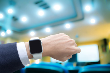 Close-up hands Businessman With Smartwatch