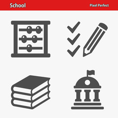 School Icons. Professional, pixel perfect icons optimized for both large and small resolutions. EPS 8 format.
