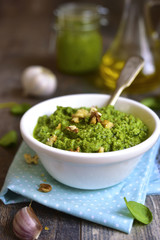 Homemade spinach pesto.
