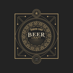 antique frame vintage border craft beer label retro 