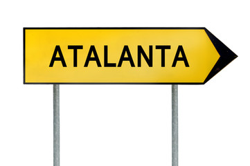 Yellow street concept sign Atalanta isolated on white