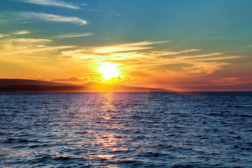 Obraz premium Sonnenuntergang an der Makarska Riviera