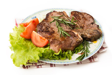 Fiorentina con contorno di verdure, T-bone steak with vegetables