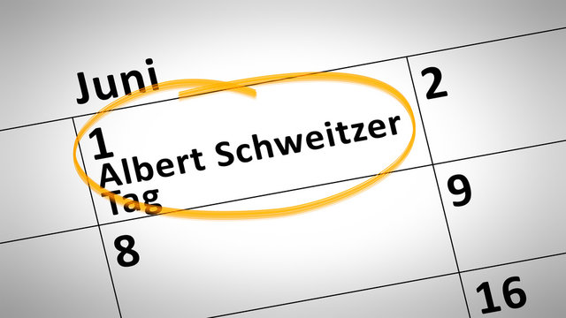 Albert Schweitzer day first of june in german language