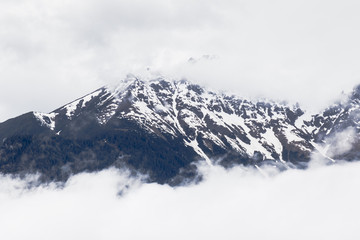 Fototapeta na wymiar Snowy mountains in the Alps