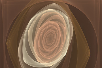  Delicate beige, brown, cream-colored fractal spirals, circles a