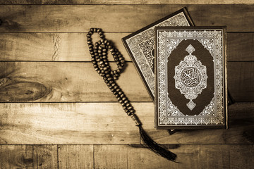 Koran - holy book of Muslims,vintage style filtered photo