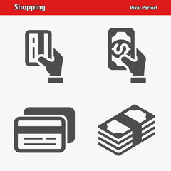 Shopping Icons. Professional, pixel perfect icons optimized for both large and small resolutions. EPS 8 format.