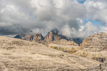 Hiking in the dolomites of Italy - Piz Boe