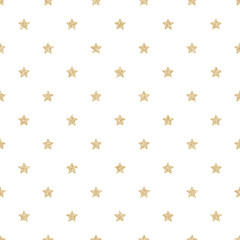 Gold glitter stars seamless pattern background.