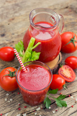 Tomato juice in the glass