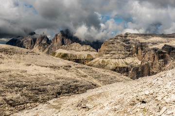 Hiking in the dolomites of Italy - Piz Boe