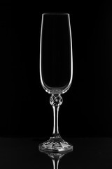 Wine glass on a black background