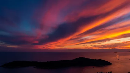 Printed roller blinds Sea / sunset Beautiful sunset over Dubrovnik, Croatia.