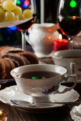 High tea set with dessert