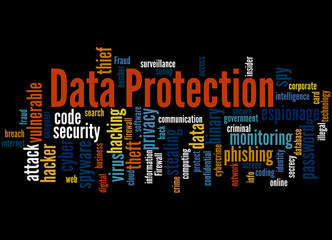 Data Protection, word cloud concept 6
