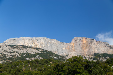 Fototapeta na wymiar Beautiful high mountains in Crimea at summer