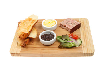 Pate toast and salad