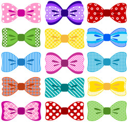 Bright bow collection (elements not merged together, patterns easily removed in vector programs) 