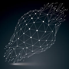 3d vector digital wireframe object broken into different particles