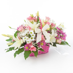 Floral arrangement in a basket