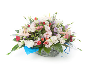 Floral arrangement in a basket