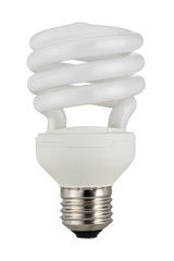 Fluorescent light bulb isolated on white