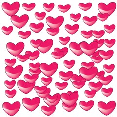 Seamless vector pattern of the small hearts on white background.