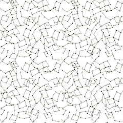 Seamless pattern with constellations on white background.