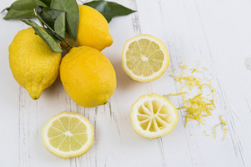 Fototapeta na wymiar Lemon slices and zest